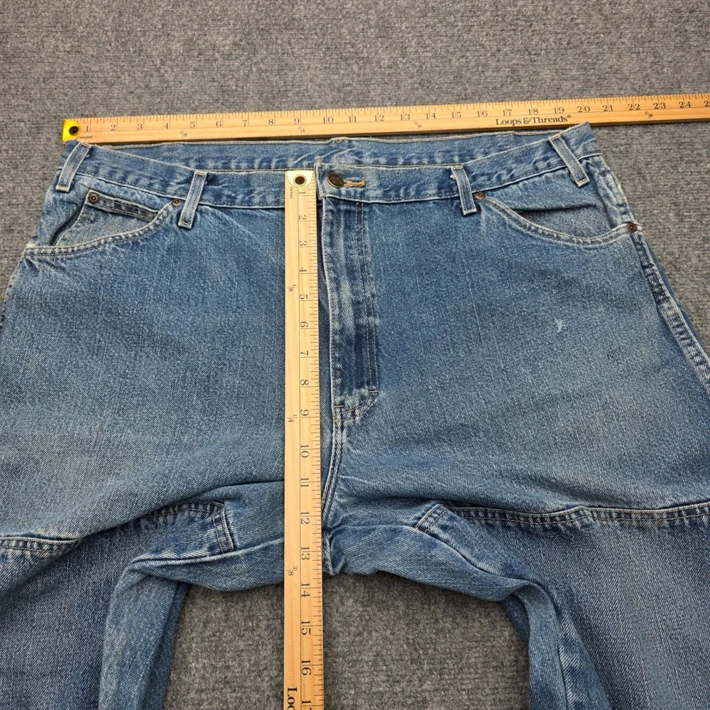 Dickies Mens 40x32 Double Knee Work Pants Jeans Blue Denim Utility Carpenter